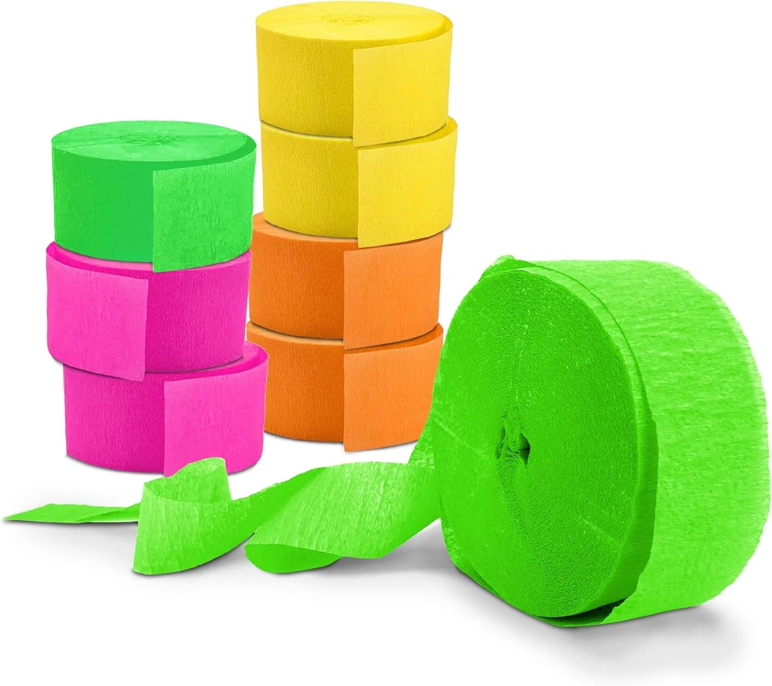 Glow King Black Light Streamers | 8 Pack of 100ft Fluorescent Rolls