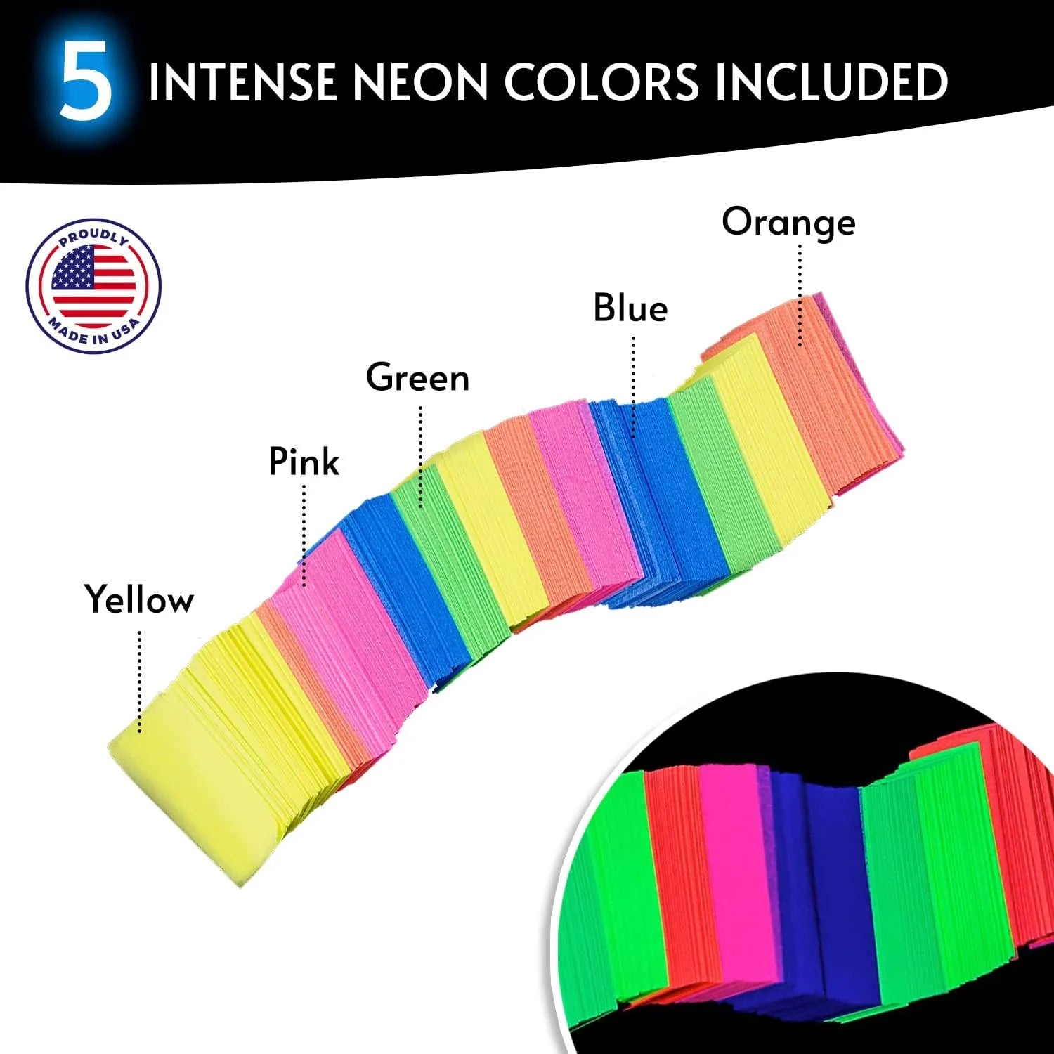 20000 Pieces Glow King Blacklight Reactive Paper Confetti