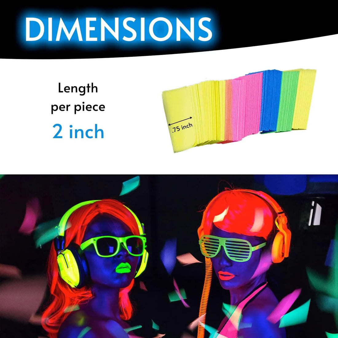 20000 Pieces Glow King Blacklight Reactive Paper Confetti