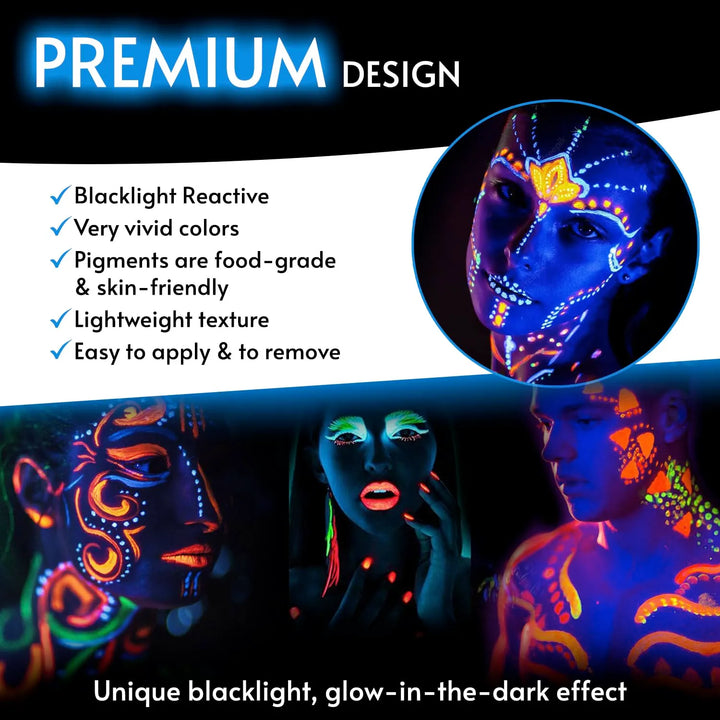 Glow King Blacklight Reactive Crayons | Glow Markers Accessories - 12 Pcs