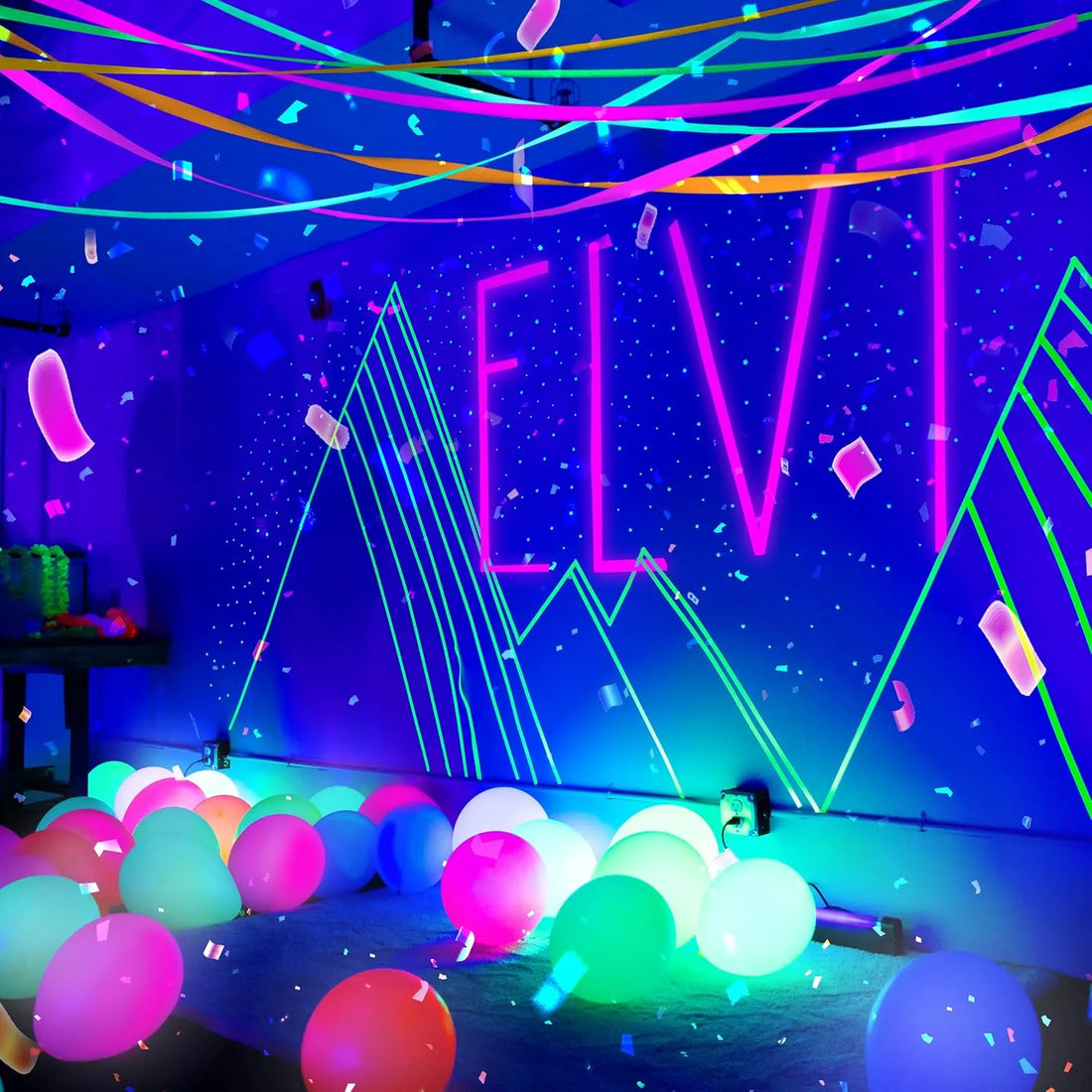 Glow King Black Light Streamers | 8 Pack of 100ft Fluorescent Rolls