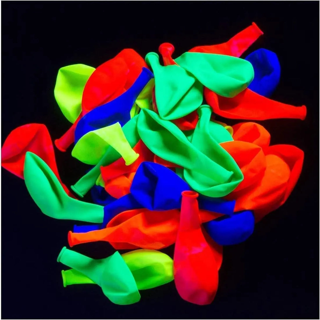 Glow King Black Light Reactive Neon Balloons - 25 Pack