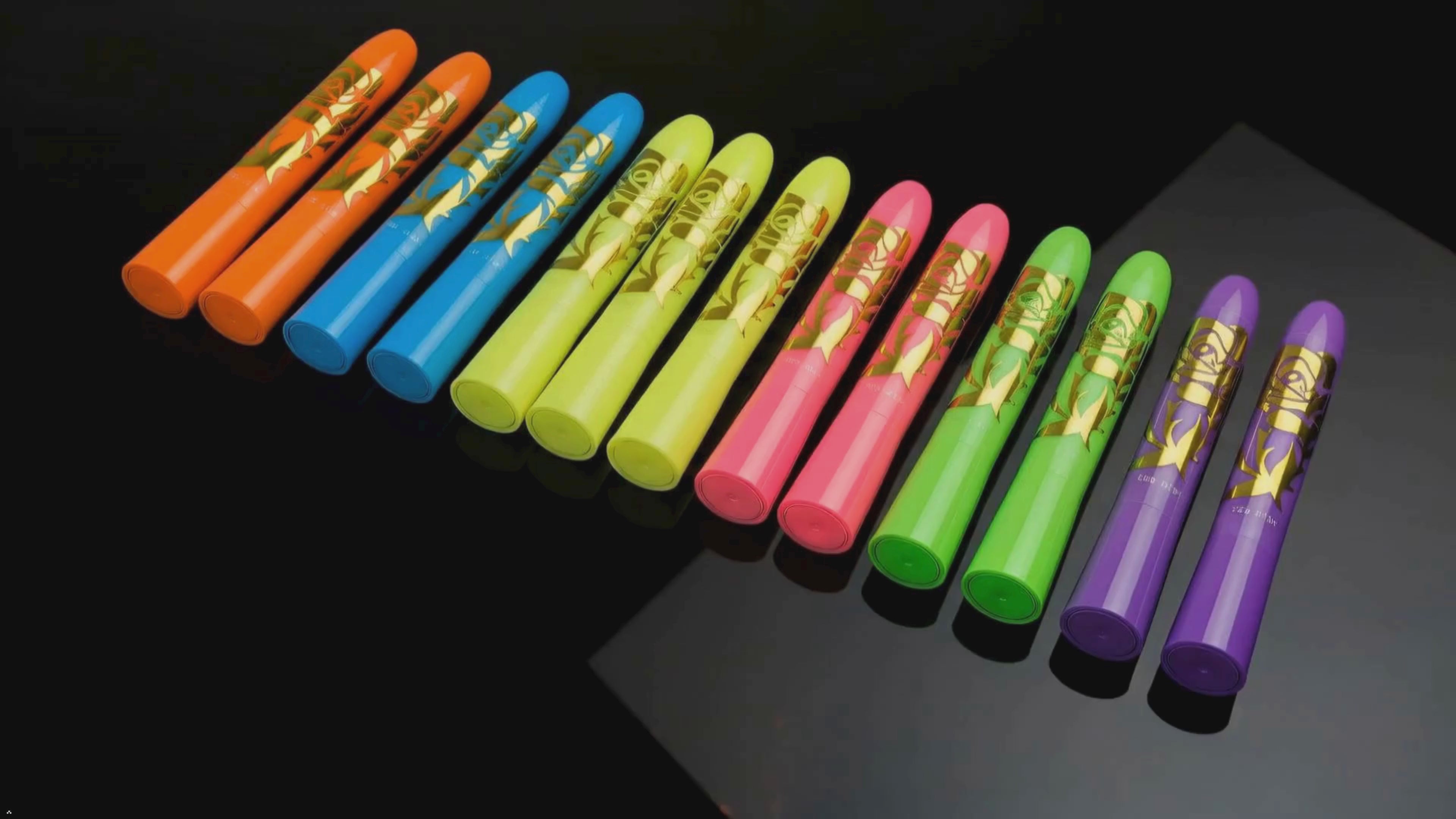 Glow King Blacklight Reactive Crayons | Glow Markers Accessories - 12 Pcs
